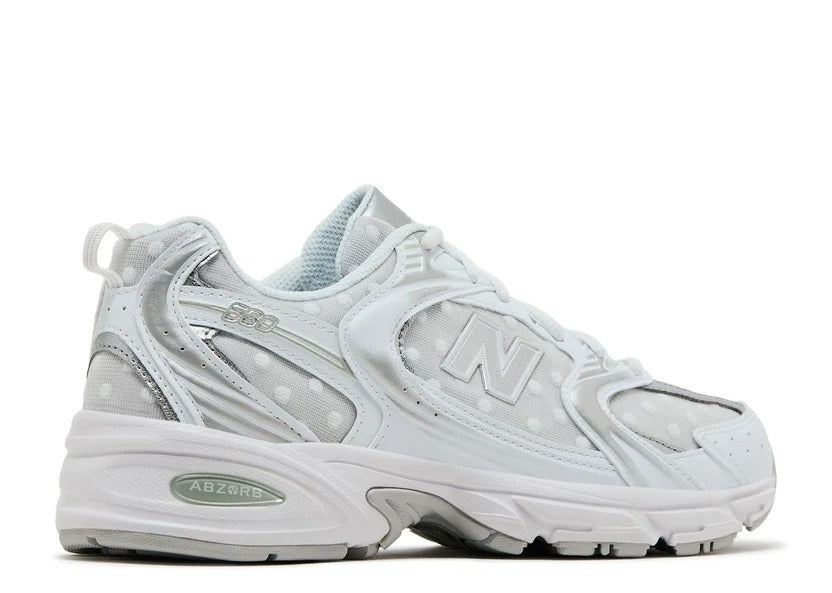 New Balance 530 White Silver Metallic Polka Dots-U530HFW